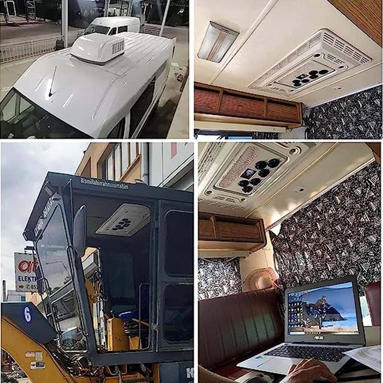 Aire Acondicionado para Vehículos Recreativos,12V 24V CA Silenciosos,Unidad Aire Acondicionado Vehículos Recreativos,Aire Acondicionado Frío,Bajo Ruido Aire Acondicionado Camion,White-24V