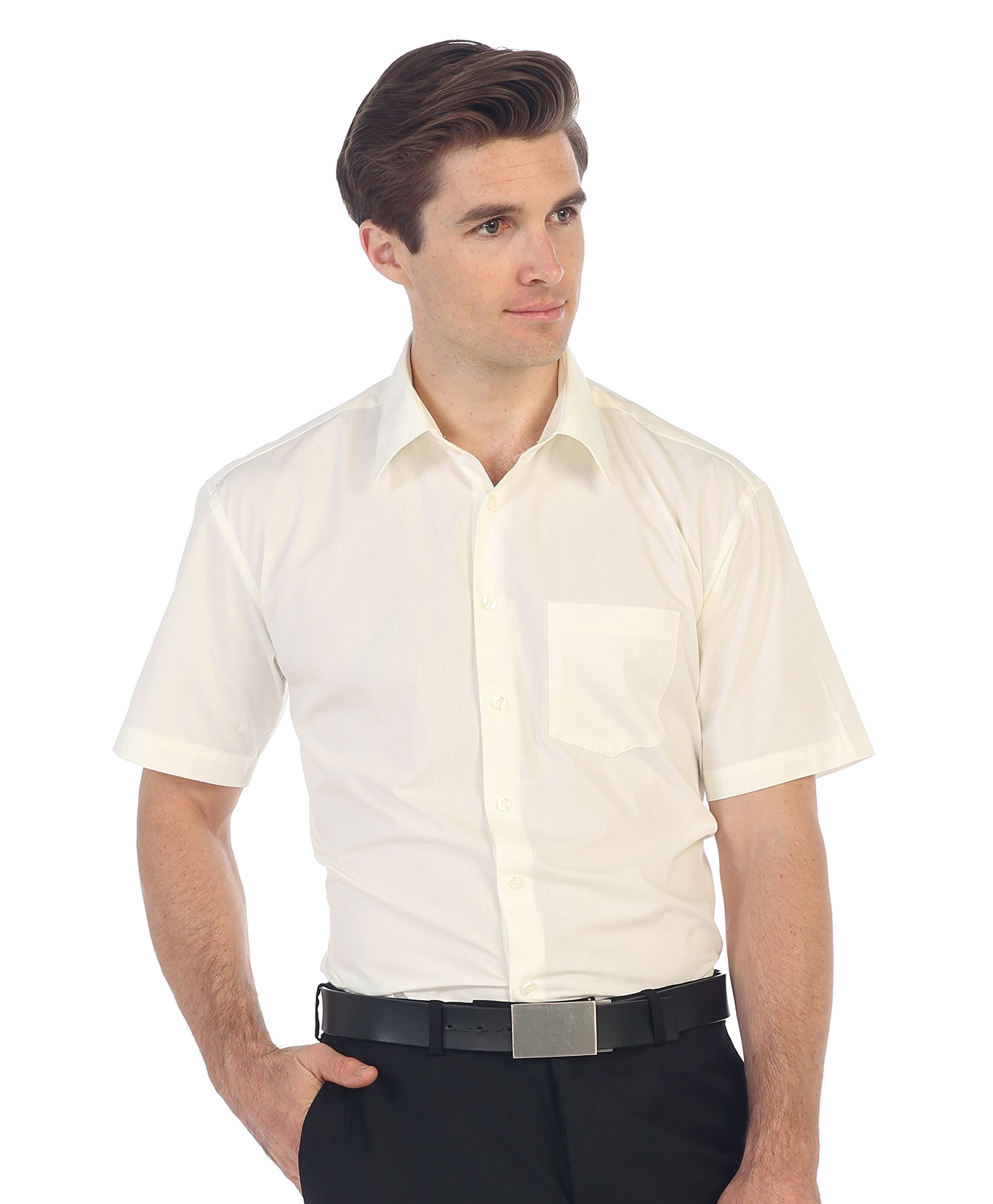 Gioberti Men's Short Sleeve Solid Dress Shirt