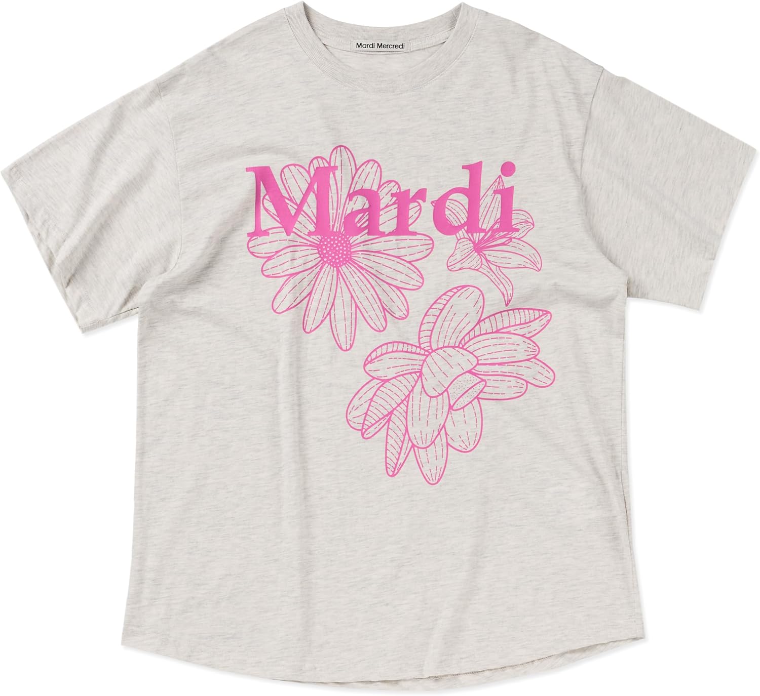 Women's Triple Flower Graphic T-Shirt, 100% Cotton, Regular Fit Crewneck, Bold 3-Flower Print - Image 2