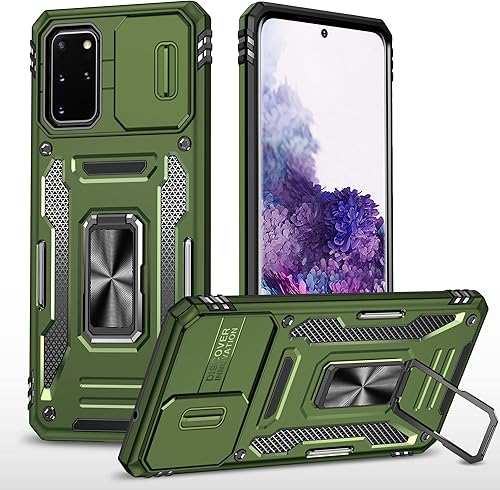 DAWEIXEAU Funda para Galaxy S20 Plus, funda protectora de lente deslizante a prueba de golpes, resistente a los impactos, con función atril para DAWEIXEAU Funda para Galaxy S20 Plus, funda protectora de lente deslizante a prueba de golpes, resistente a los impactos, con función atril para
