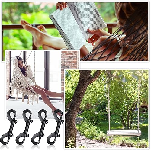 Vista 10 de Ferraycle Ganchos de doble extremo, broches de perno, aleación de zinc pesada, multiusos, clips de doble cara, clip de metal, ganchos negros