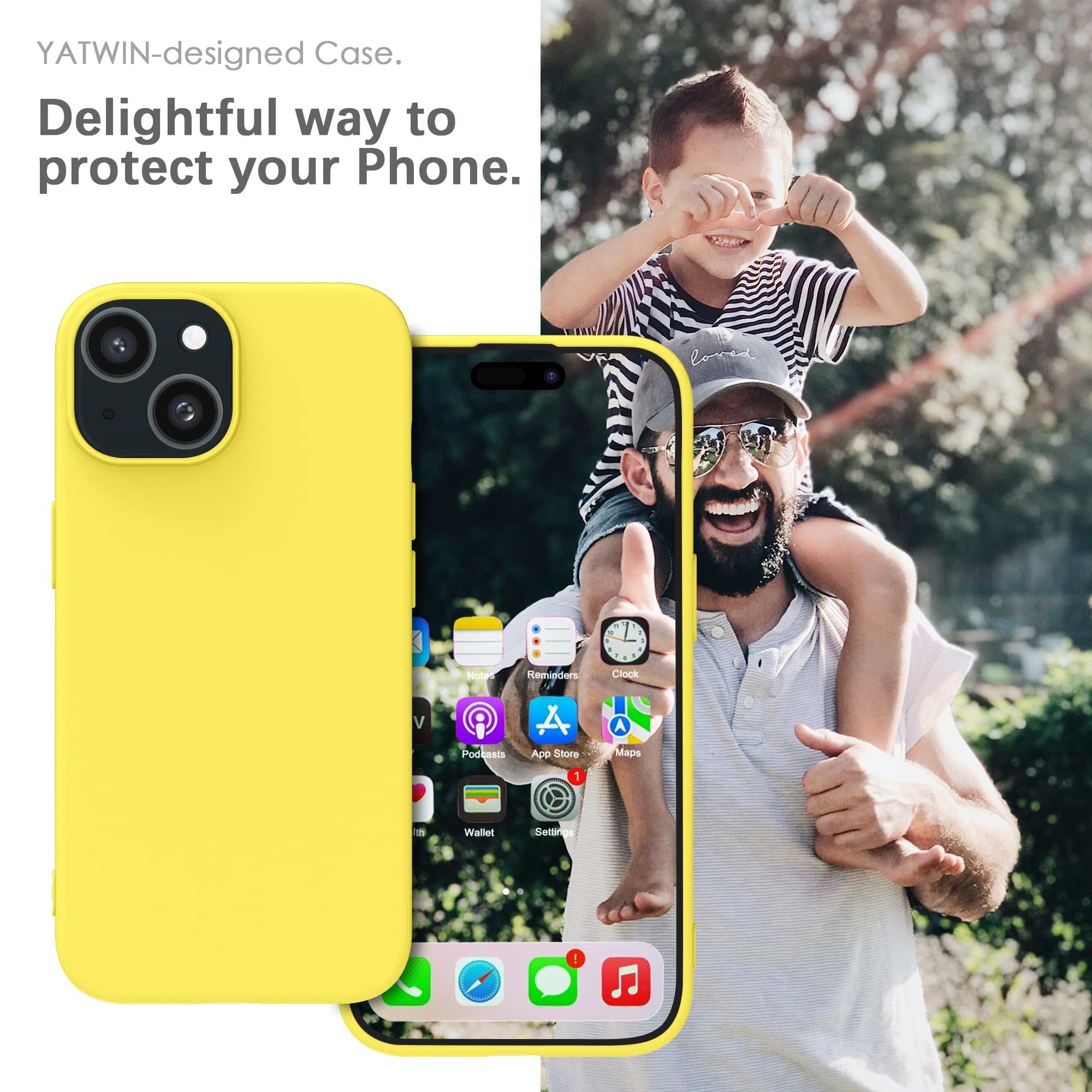 YATWIN Silicone Case for iPhone 15, Soft-Touch, Shockproof, DustProof - Image 2
