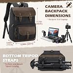 RAINSMORE Camera Backpack Professional pour DSLR/SLR Imperméable sans miroir 15.6 Sac de photographie d'ordinateur portable d'Inch avec accà ̈s Side Rain Cover Tripod Holder Large Anti-vol Camera Backpacks pour photographe