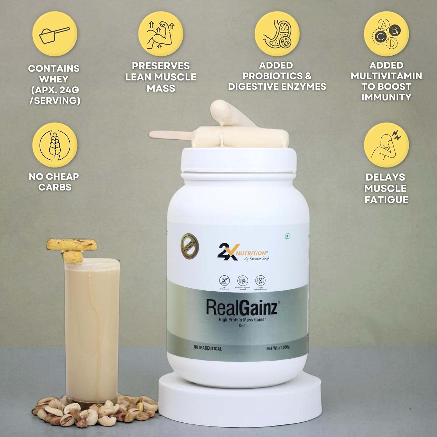 Buy Now Realgainz By 2X Nutrition | High-Protein Mass Gainer | 78G 1 Buy Now Realgainz By 2X Nutrition | High-Protein Mass Gainer | 78G