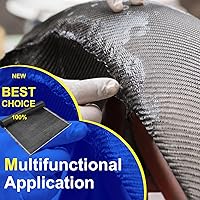 Vista 22 de Tudomro Tela de fibra de carbono de 10 x 12 pulgadas, hoja de fibra de carbono negra, tela pura de 2 x 2 pulgadas, tejido de sarga 3k/7.76 oz