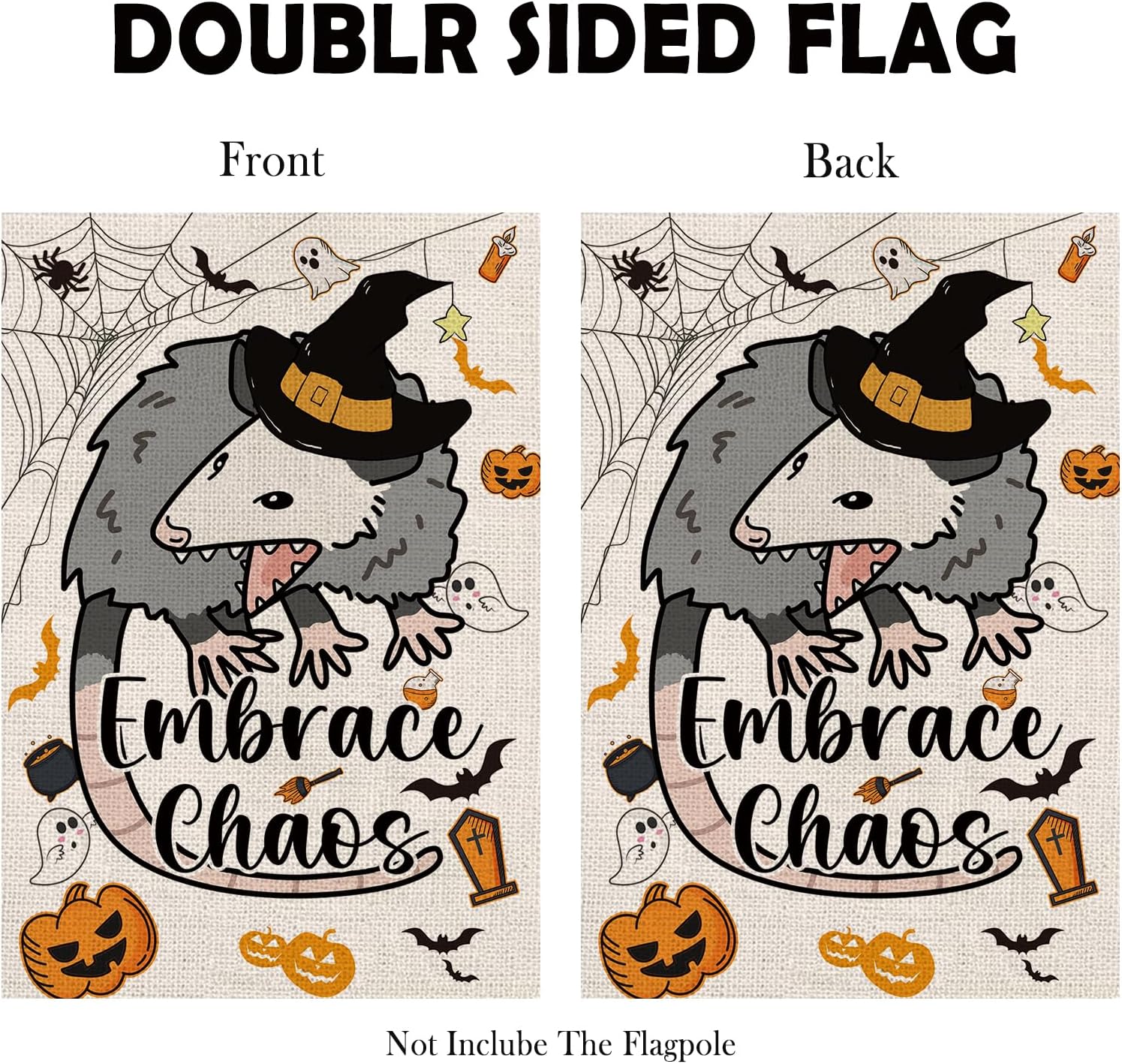 Funny Opossum Garden Flags Seasonal Flags Set of 11 Double Sided Holiday Farmhouse Outdoor Yard Lawn Home Decorations 12.5x18 Inch