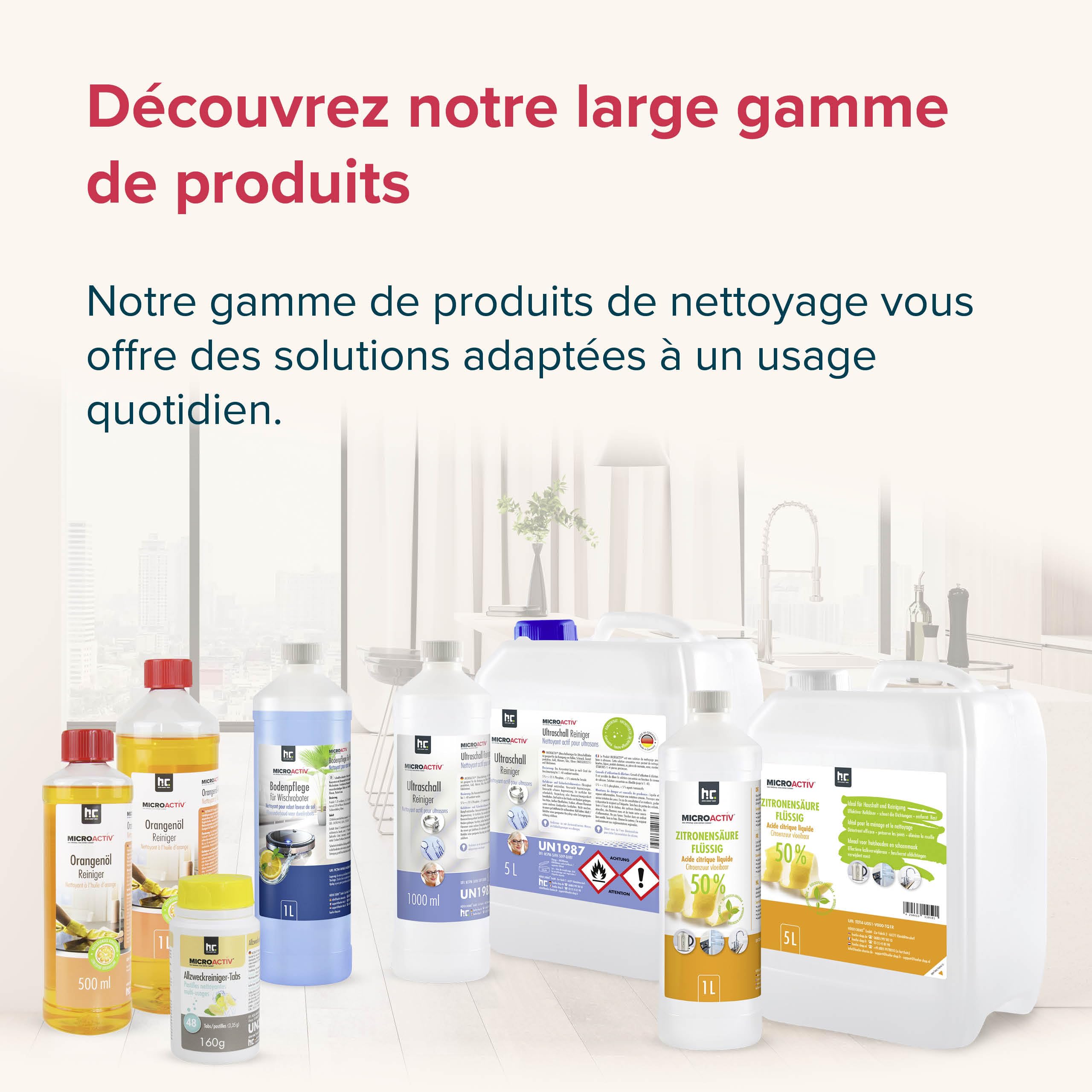 MICROACTIV® Nettoyant Pierre et Anti-Mousse Concentré 1 x 5L - Destructeur de Dépôts Verts, Algues et Lichens pour Terrasse, Mur, Toiture - Formule Autonettoyante Professionnelle