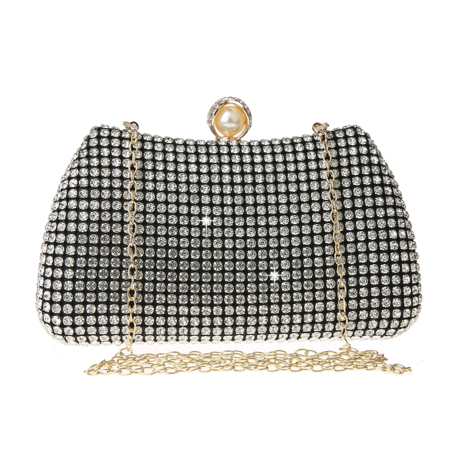 Women's Sparkly Rhinestone Clutch Purse Evening Shoulder Bag