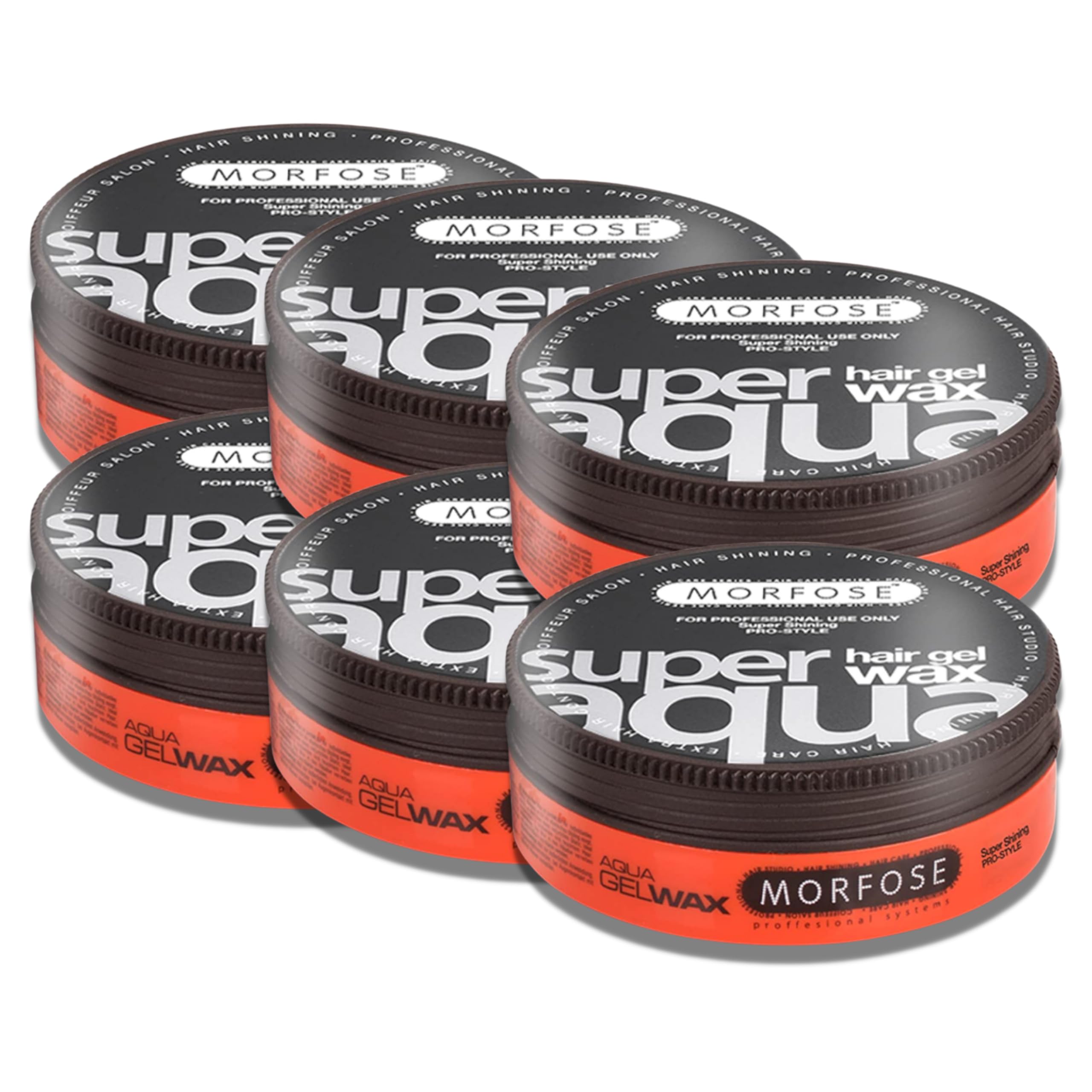 Morfose Hair Gel Wax (175 ml (6er Pack), Super Aqua)