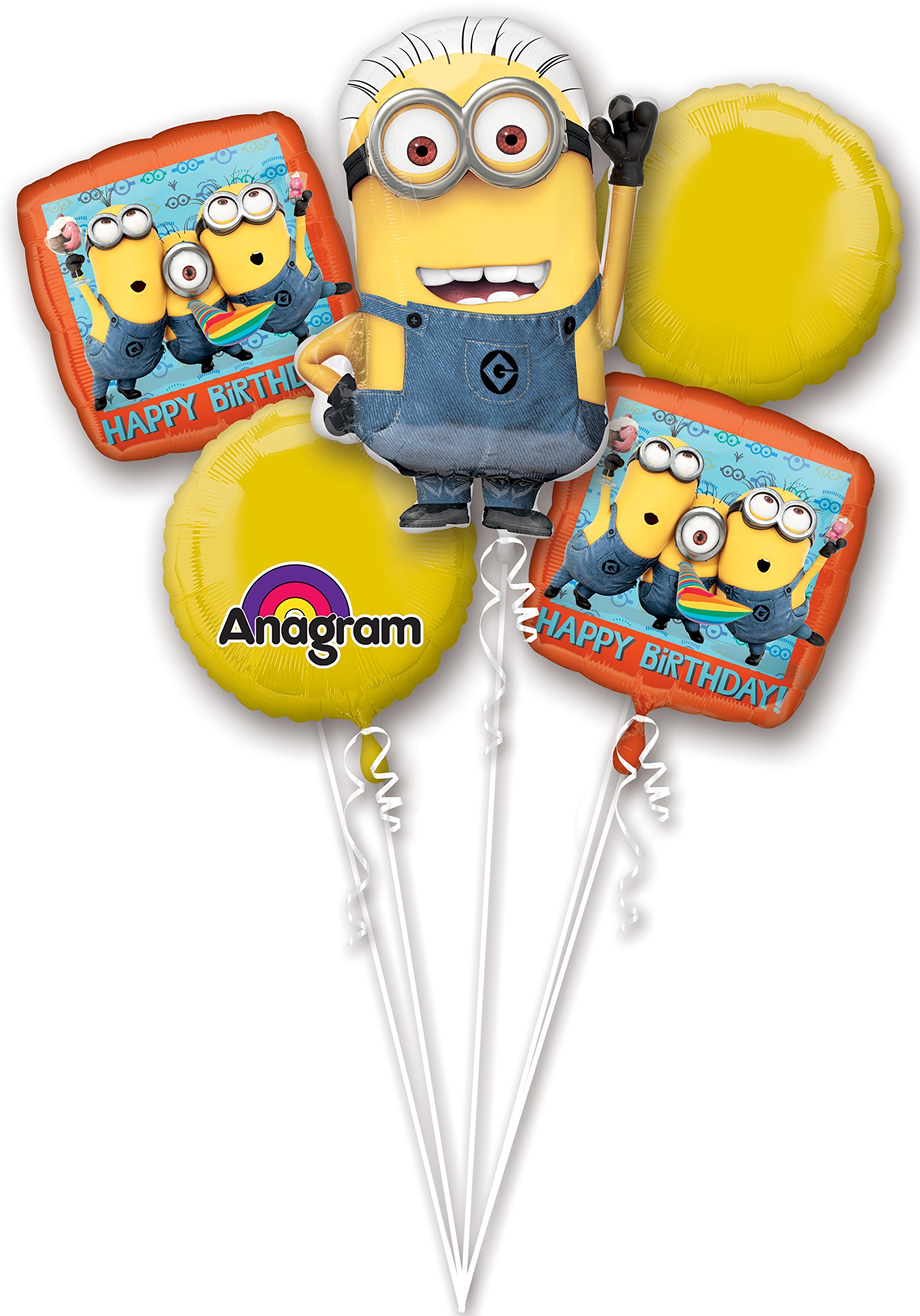 Foil Balloon Bouquet with Despicable Me Minions Theme - 5 Pcs.