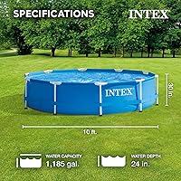 Vista 4 de Intex 28200EH - Piscina redonda de 10 pies x 30 pulgadas para 4 personas, marco de metal para exteriores, sobre el suelo, con fácil instalación