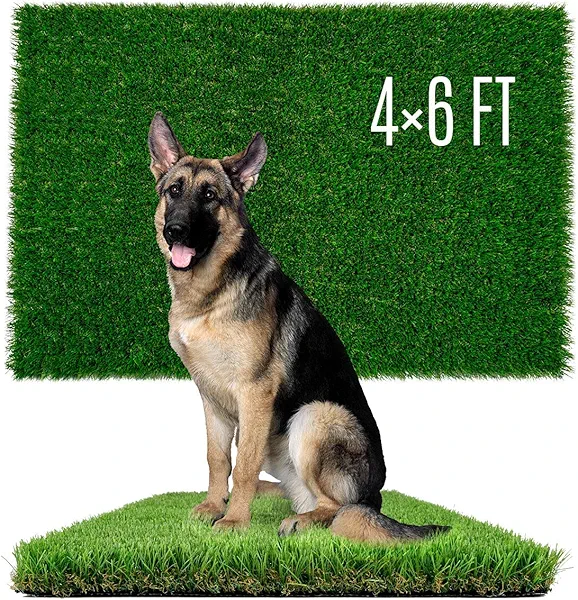 SunTurf Artificial Grass for Dogs, Dog Pee Grass, Fake Grass for Dogs Potty Training, 4x6ft Extra Large Turf Grass, Reusable Puppy Wee Wee Pads, Dog Supplies, Indoor Outdoor