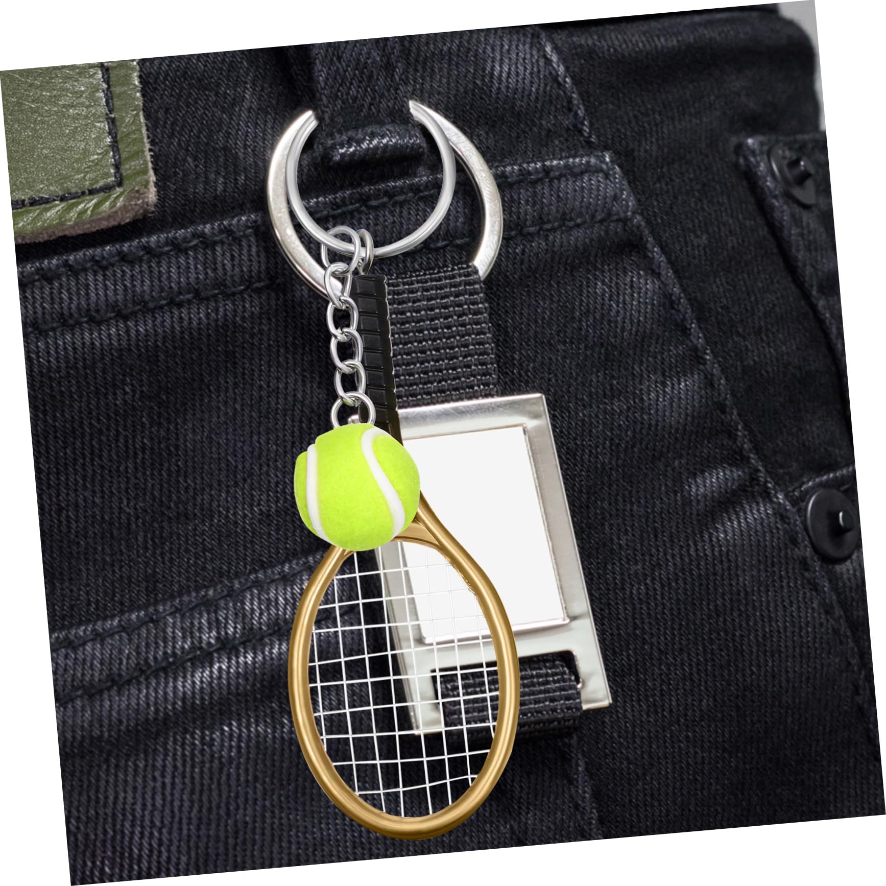 15pezzi Portachiavi Tema Tennis Con Racchetta e Pallina Creativo Per Amanti Dello Sport Accessori Per Zaini e Souvenir Decorativi