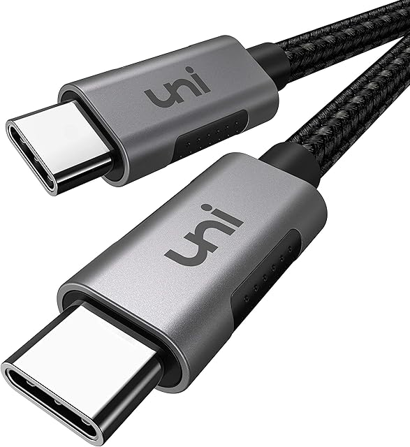 uni USB C to USB C Cable 2M/6.6ft [100W 20V/5A] Type-C PD Fast Charger Cable [Aluminum Shell/Nylon Braided] Compatible with iPad Pro 2021 MacBook Air Samsung S22 Xiaomi Huawei etc.