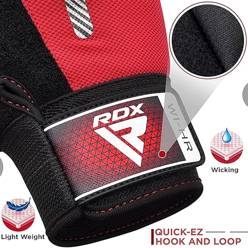 Miniatura 6 de RDX Guantes de levantamiento de pesas para gimnasio, entrenamiento de fitness, protección completa acolchada antideslizante, ultra ventilados,