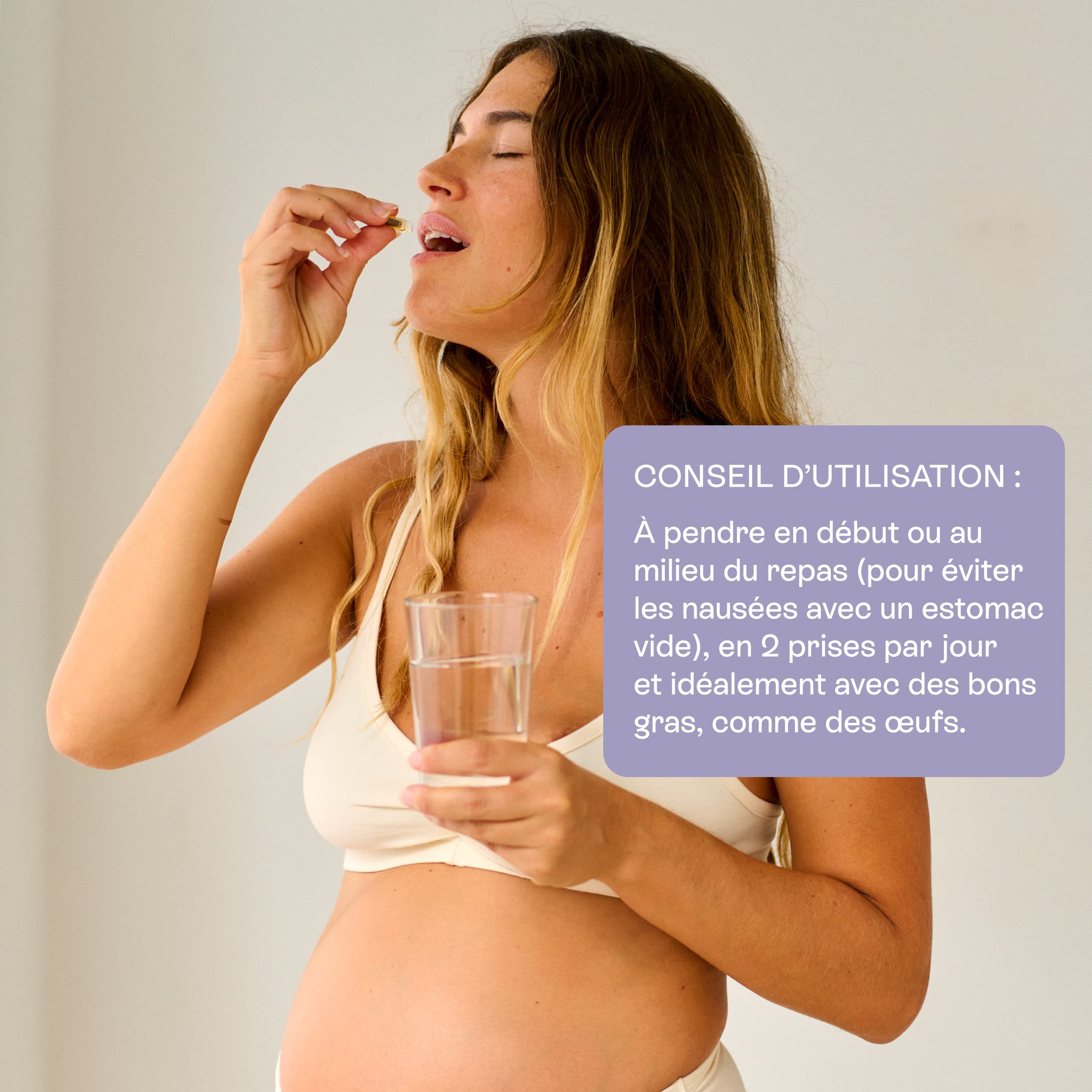 Jolly mama! Baby Bump | Multi-Vitamines Grossesse | Avec DHA, Choline, Vitamine B9 Active Quatrefolic | Fabriqué en France | Cure 1 Mois, 60 Gélules