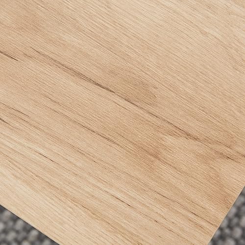 Miniatura 7 de CENSI Mesa auxiliar de roble natural de 40 pulgadas para sala de estar, mesa de cóctel industrial moderna con patas de metal negro, mesa central