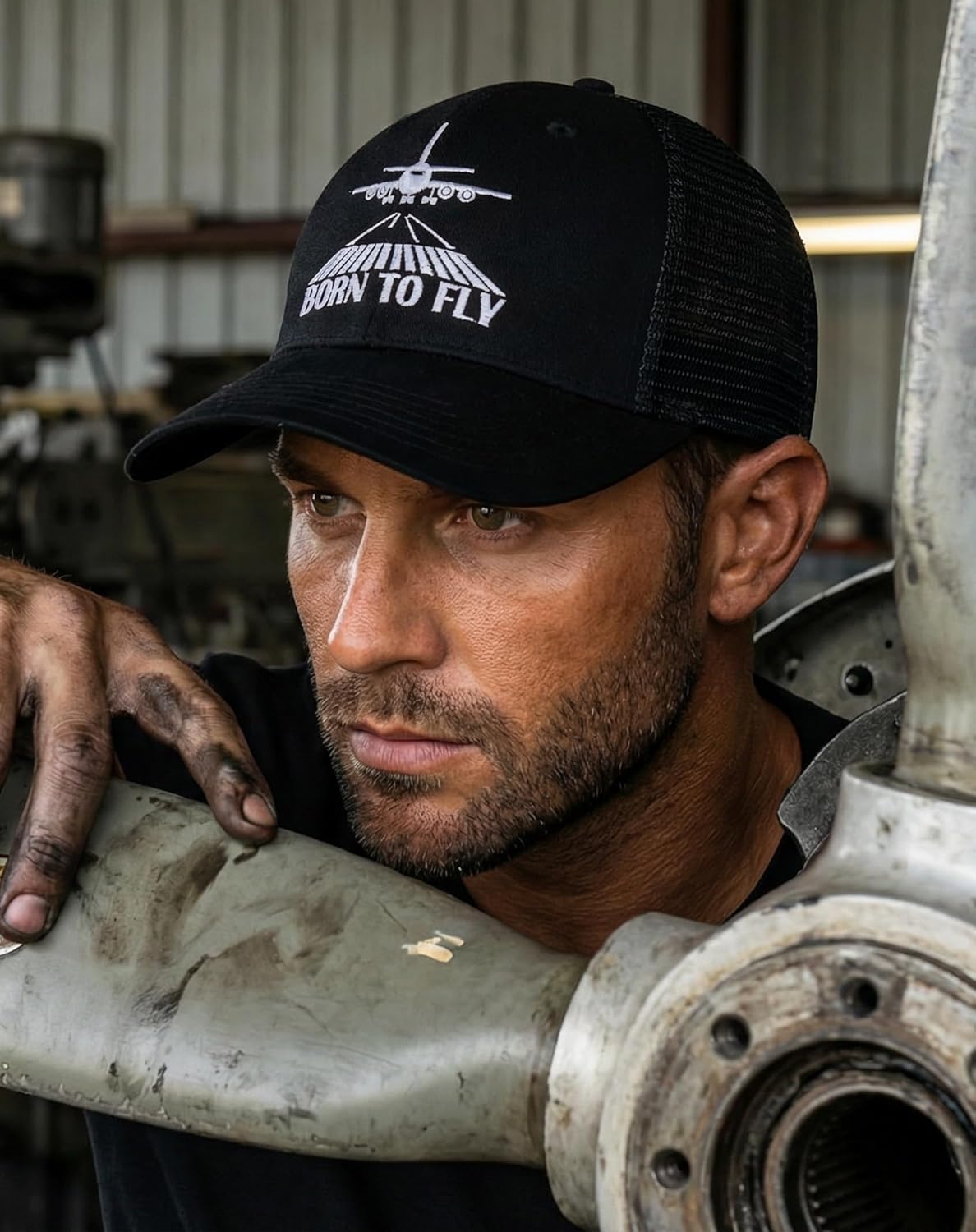 InnoBeta Pilot Gifts Trucker Hat for Men Women - Adjustable Cotton Embroidered Cap - Aviation, Airplane Gifts for Aviator Black - Image 2