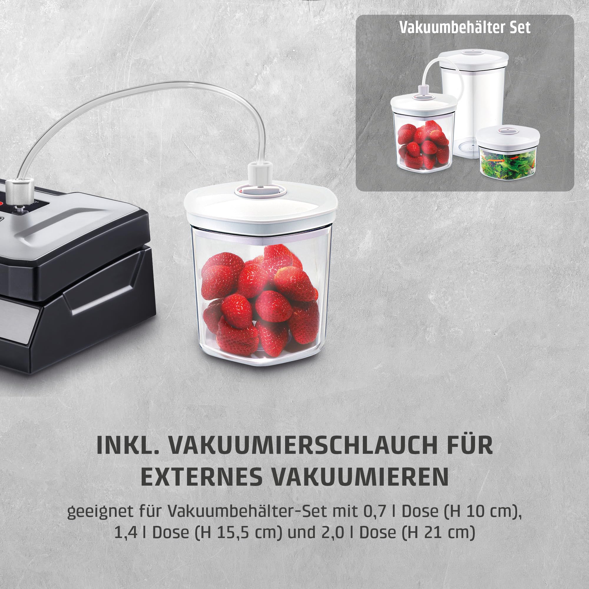 Caso HC170 Vakuumiergerät, Vakuumierer, Testsieger Haus & Garten Test, inkl. 10 Folienbeutel 20x30cm, Schweißzeit einstellbar, starke Pumpe mit 9 L/Min, extra breite Schweißnaht 2,5mm