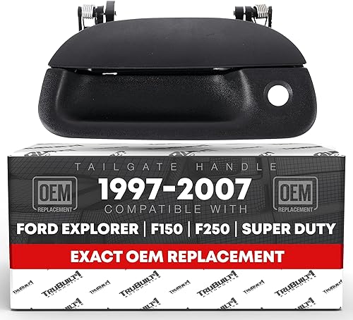 TruBuilt 1 Automotive T1A 7L3Z-9943400AA tirador de puerta trasera resistente texturizado de lujo con bloqueo para Ford Explorer Sport Trac F-150,