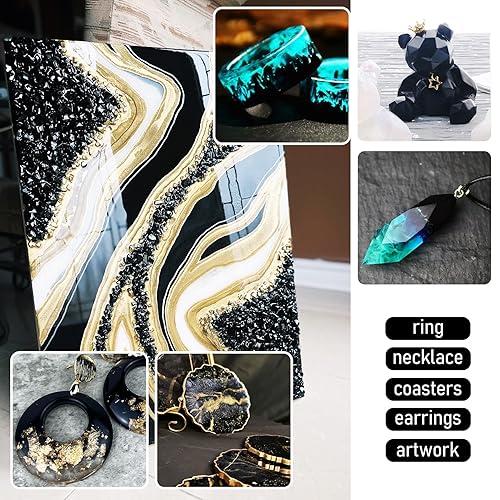 Miniatura 6 de Pasta de Pigmento de Resina Epoxi Negra - Pasta de Tinte de Resina Negra Concentrada de 4.5 oz para Arte de Bricolaje, Fabricación de Joyería UV,