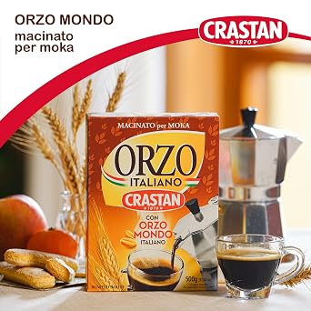 Crastan: Orzo Speciale per Moka Toasted Ground Italian Barley 17.6 Ounce (500gr) Package [ Italian Import ]