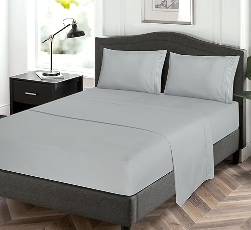 Miniatura 7 de RUVANTI Juego de sábanas tamaño California King, lujosa ropa de cama de microfibra suave y sedosa, acogedora y cómoda, bolsillo profundo de 15