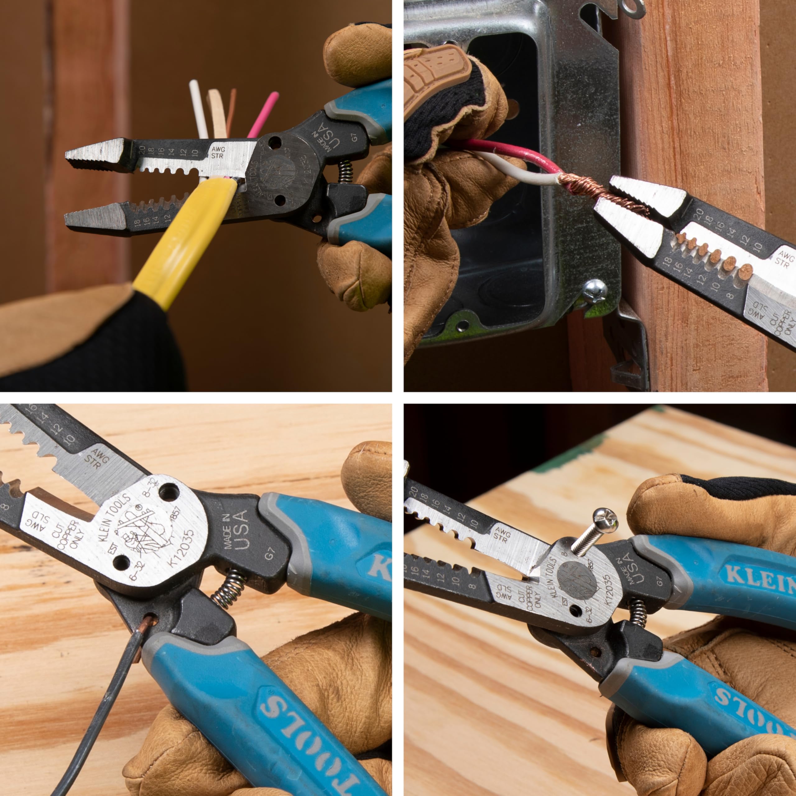 Klein Tools K12035 Klein-Kurve Nożyce do drutu, wytrzymałe narzędzie do ściągania izolacji