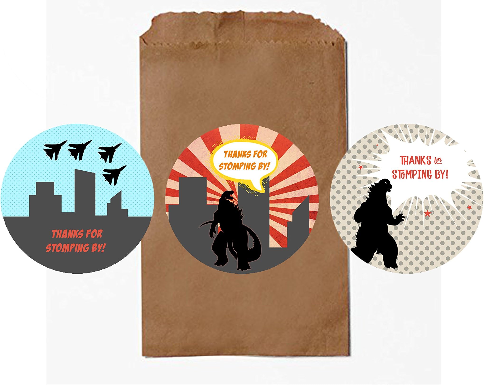 Silly Goose GiftsGodzilla Type Monster Party Supply Package Set (Party Favor Bags)