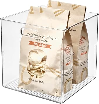 iDesign Large Cube Pantry Storage Bin Organizer, Clear