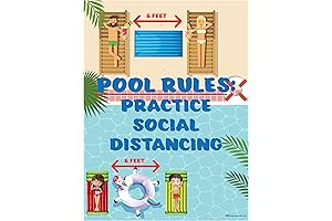 Pool Rules Sign: Keep Distance for Aquatic Safety