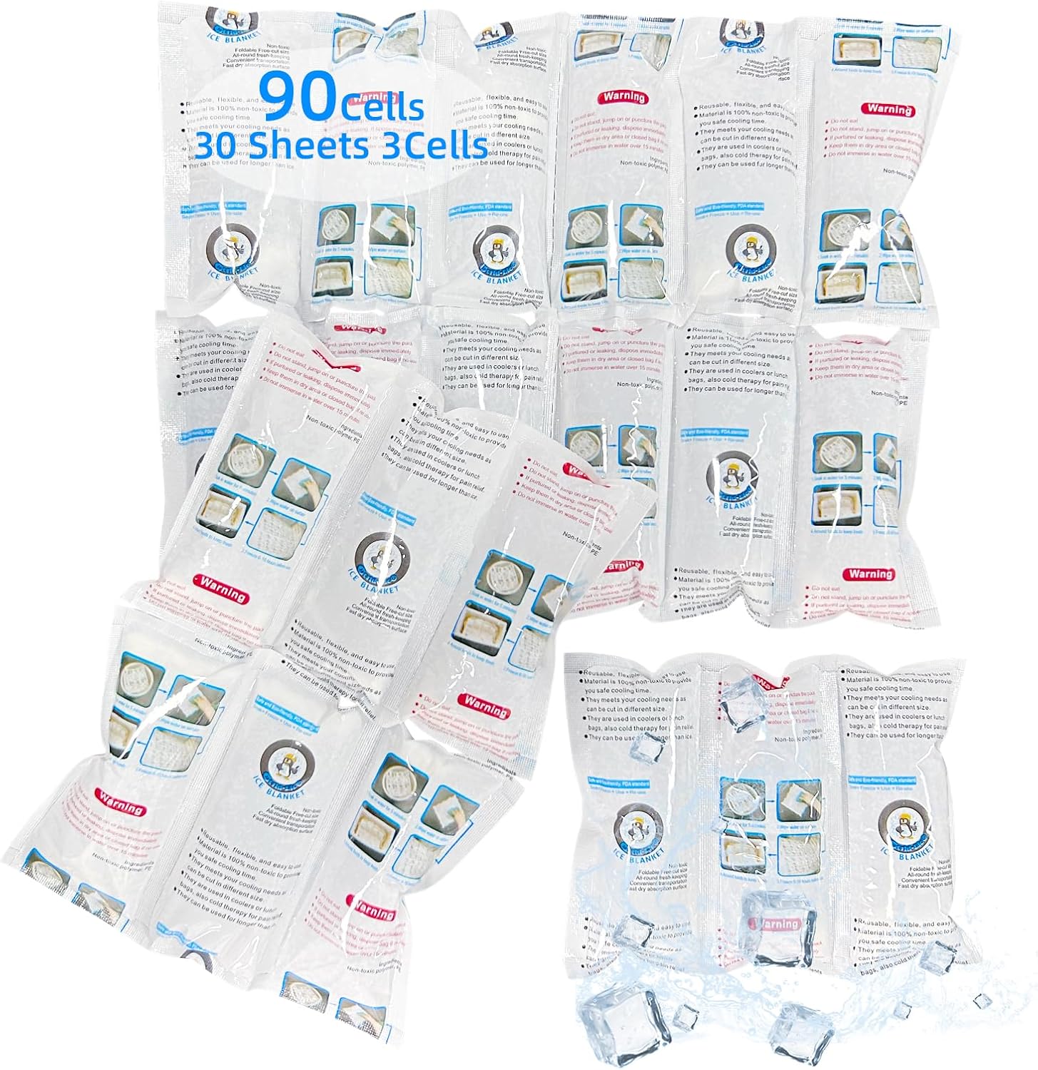 WORLD-BIO Cold Packs for Shipping Dry Ice for Shipping Frozen Food, Shipping Ice Packs Long Lasting Freezer Pack Keep Food Cold Fresh, Flexible Shipping Gel Ice Pack for Coolers