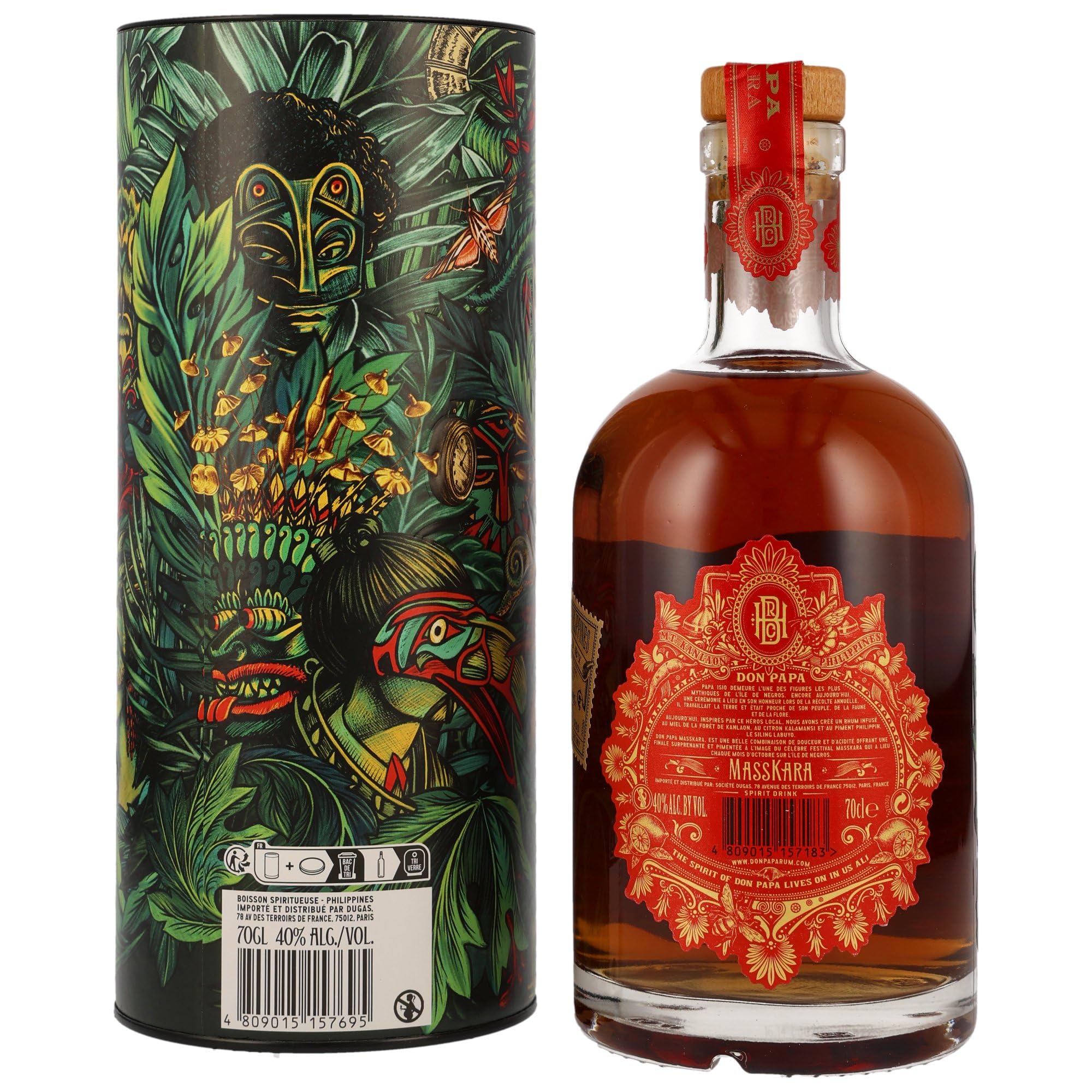 Geschenkset 2 Gläser + 1 Flasche Rum Masskara personalisierte lasergravierte Geschenkidee mit persönlicher Note gravierte Rumgläser Geschenkbox (200ml, Pirat)