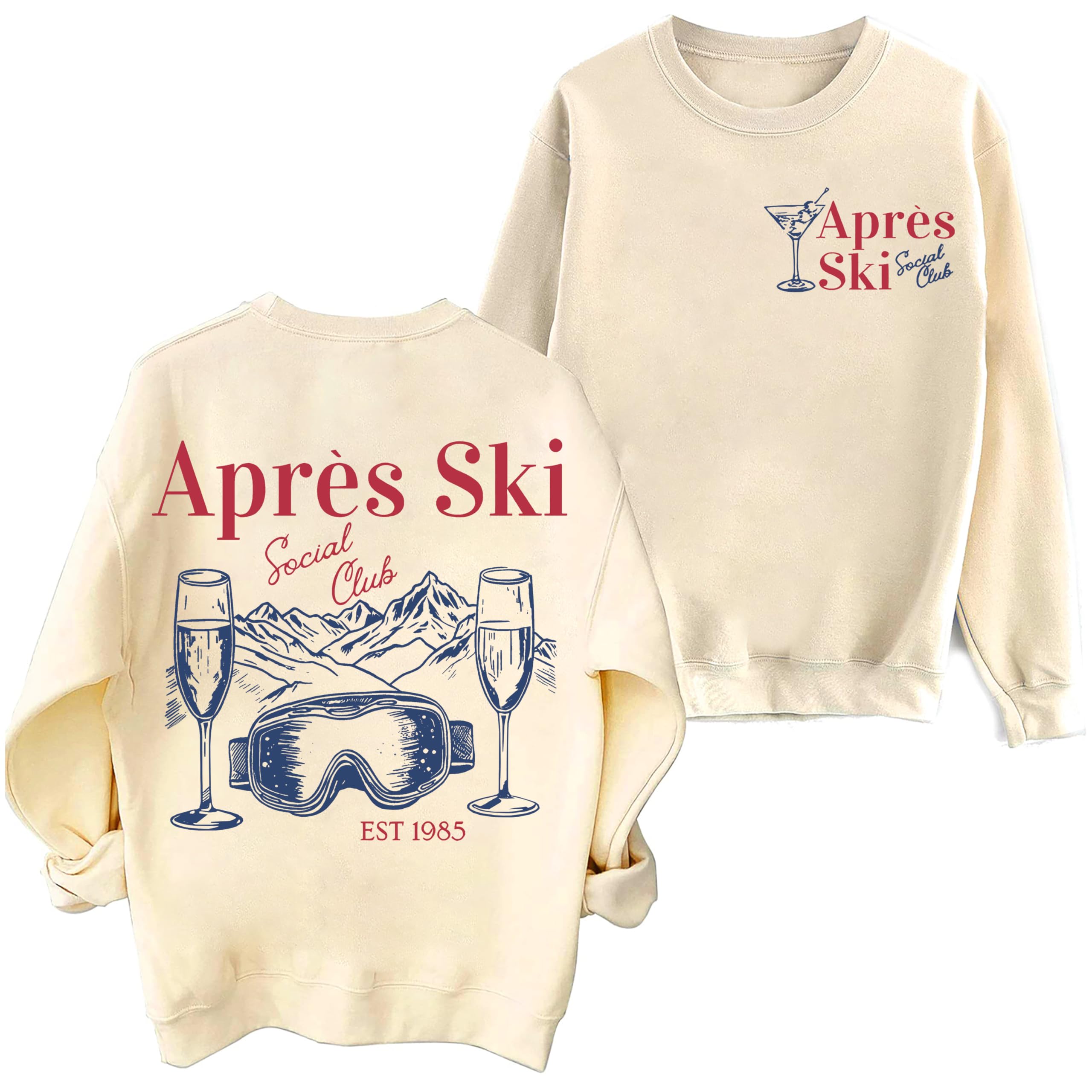 Apres Ski Club Sweater, Apres Ski Club Sweatshirt Funny Skiing Sweater For Women Men-image-5