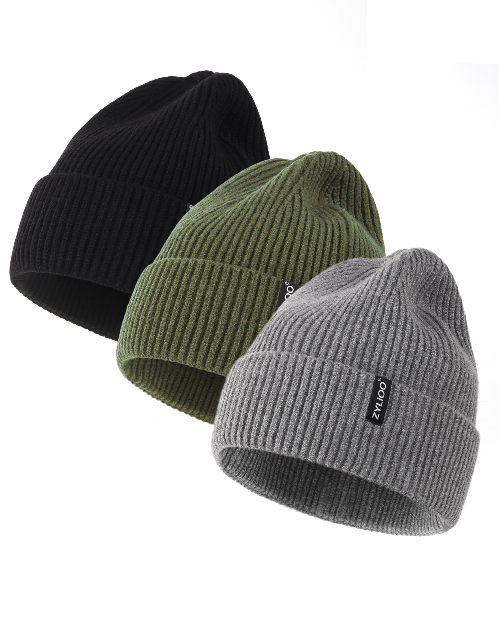 Zylioo Bonnet d'hiver tricoté pour grandes et petites têtes, bonnet d'hiver chaud et souple à revers en forme de tête de mort