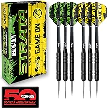 Red Dragon Darts Set - Strata Game On Twin Set of Darts – 20g Black Steel Tip Dart with Flights and Shafts – Ideal for Beginners and Casual Players​
