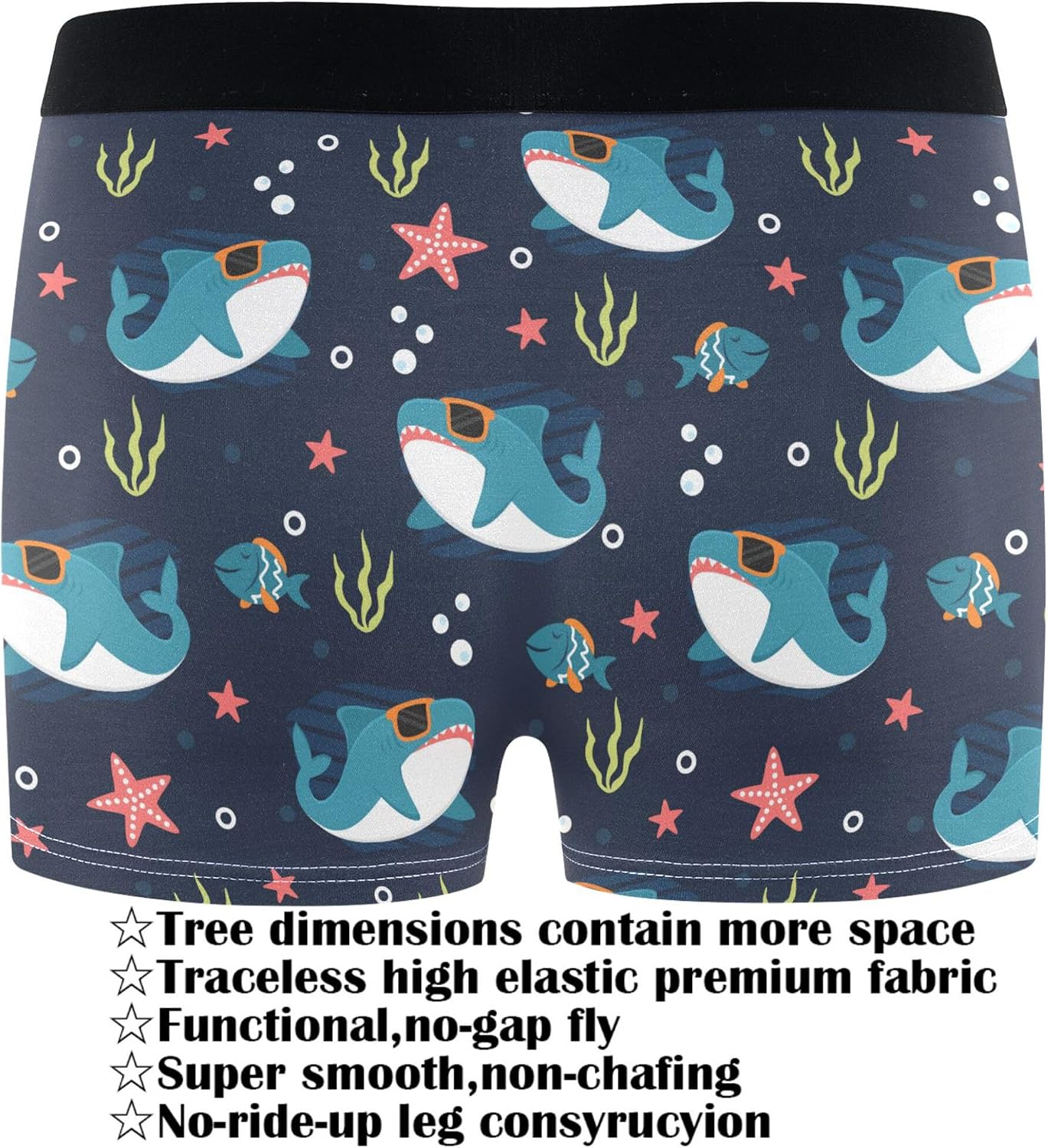 visesunny Men's Boxer Briefs Funny Pattern Soft Breathable Underwear with Stretch Waistband Rayon