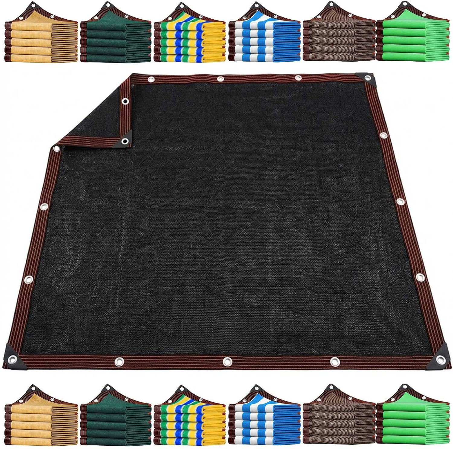 Heavy Duty Patio Privacy Screen & Windbreak Fence - 90% UV Block Sun Shade Cloth Mesh Tarp, Breathable Canopy with Grommets for Backyard Greenhouse (1.5x5 M)