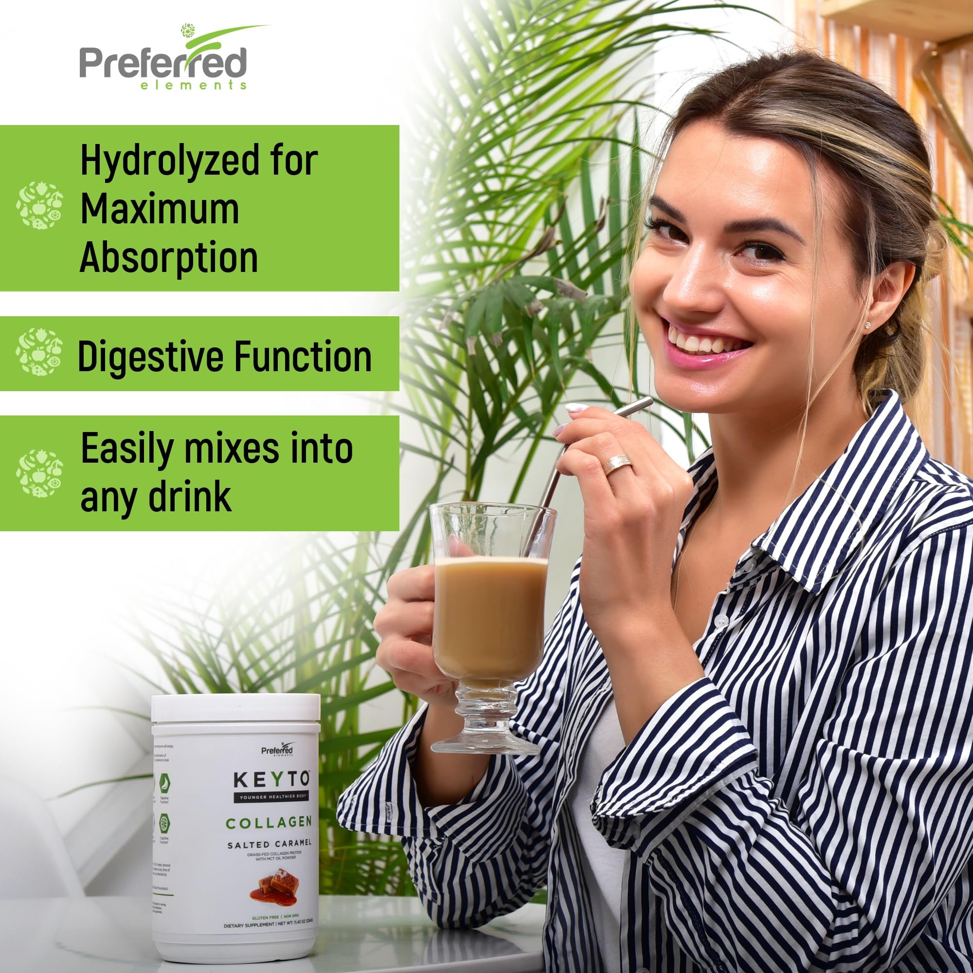 KEYTO Keto Collagen Protein with MCT Oil Powder - Salted Caramel — Amazon image 4
