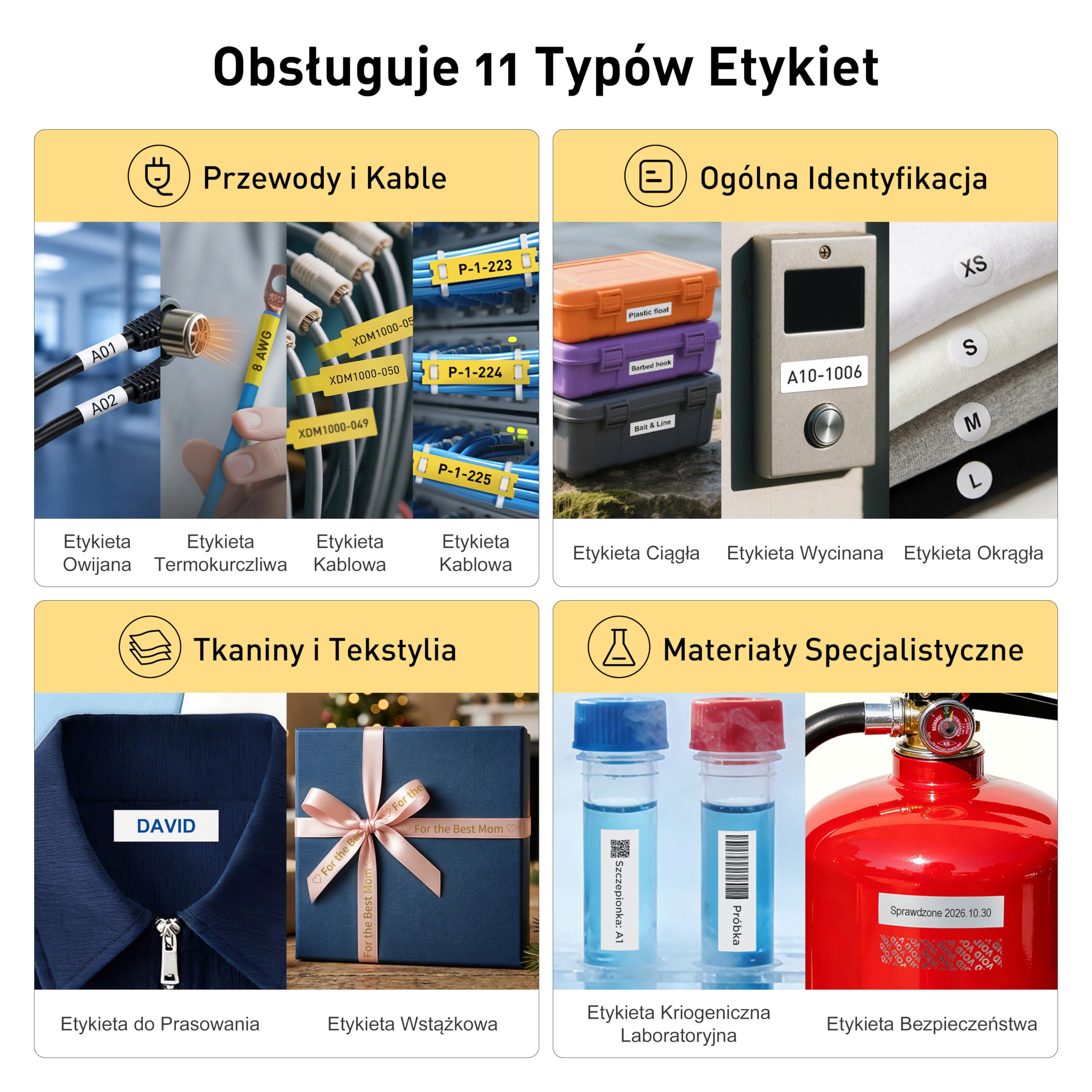 SUPVAN G15M Drukarka Etykiet z 4 Rolki Etykiet & APP (Android & iOS) | 11 Typów Etykiet, Podświetlany Ekran, Druk 4 Linii, 3 Skróty Etykiet, Ładowalny, Mniejszy Margines, do Domu & Na Zewnętrzne