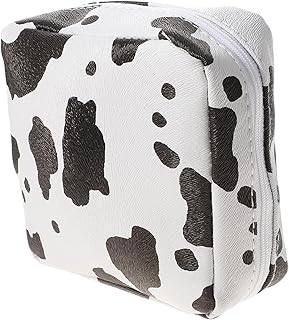 Womens Wallets Cow Pattern Menstrual Pad Bag Pad Bag Period Bag Storage Bag Cute Toiletry Bag Pad Holder Girl Coin Bag Pad Bags Women Period Bag Pu Napkin Coin Pouch