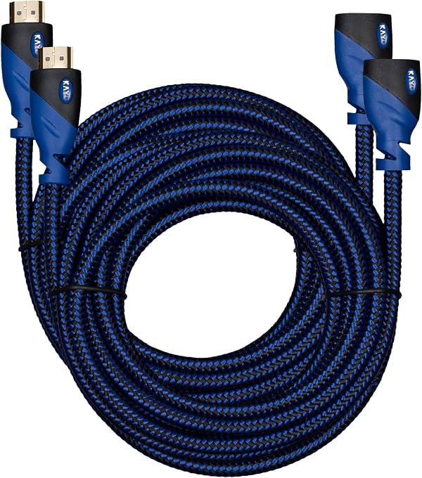 Extensor HDMI KAYO - Macho a Hembra, Cable de Extensión HDMI de Alta Velocidad (2.0b) Compatible con: Ethernet, Retorno de Audio, 4K, 3D, HD, 2160p, 18Gbps, (Versión Más Reciente) Cumple con HDCP 2.2 (20FT - Paquete de 2)