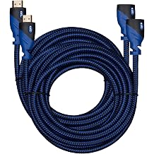 KAYO HDMI Extender - Male to Female, Extension Cable High-Speed HDMI Cable 2.0b Supports Ethernet, Audio Return, 4K, 3D, HD, 2160p, 18gbs, Latest Version HDCP 2.2 Compliant 20FT -2PK