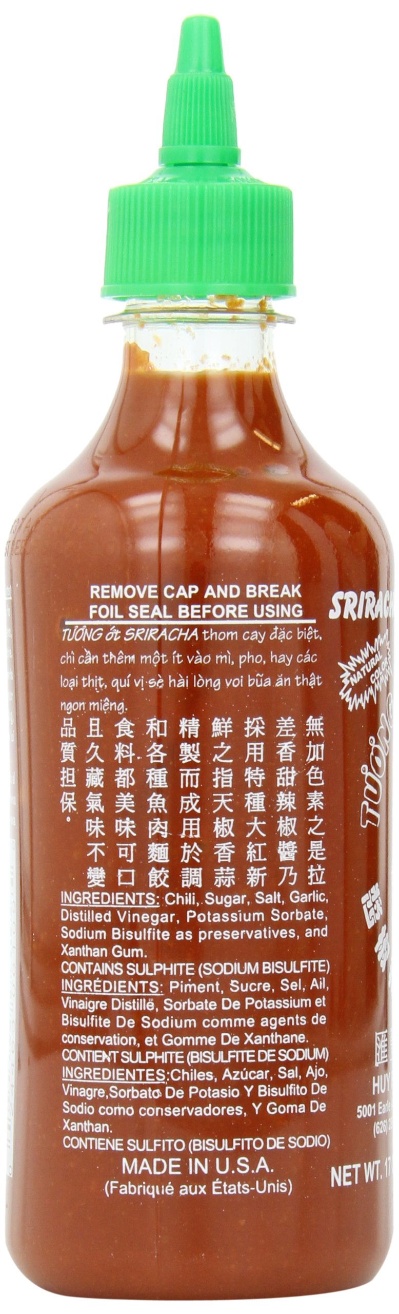 Huy Fong Lot de 12 bouteilles de sauce au piment Sriracha - 500 ml