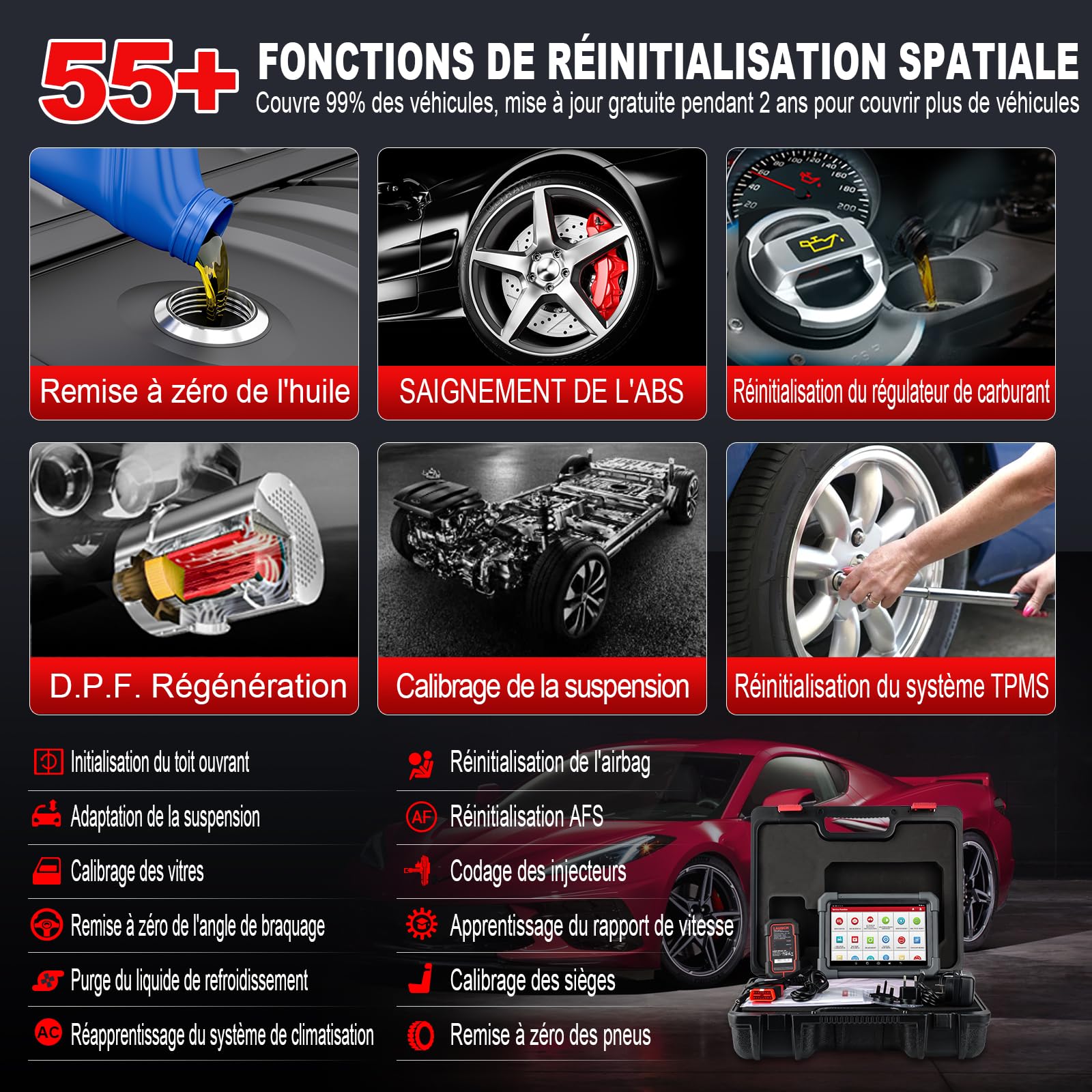 Valise Diagnostic Auto Launch X431 PRO3 ACE + DBScar VII, Can-FD/DoIP