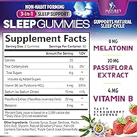 Vista 2 de Sleep Gummies 8mg - Max Strength Melatonin with Passiflora Extract for Restful Sleep - Fast Acting Melatonin Sleep Gummy Supplement for Adults
