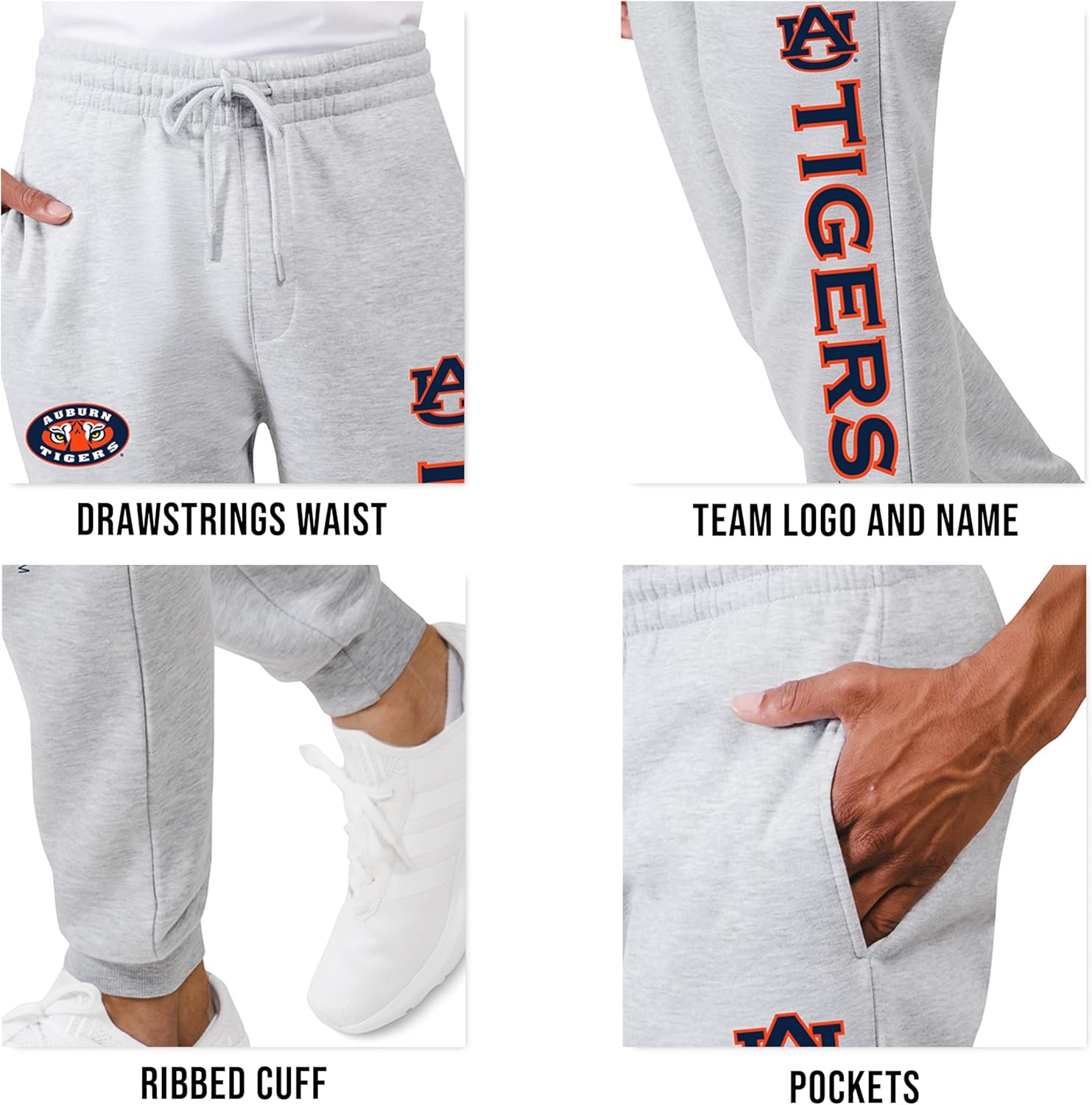 Ultra Game Mens NCAA Official Super Soft Game Day Jogger Sweatpants - Image 5
