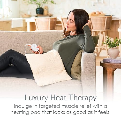 Vista 2 de Pure Enrichment PureRadiance Almohadilla térmica de lujo para calambres, alivio del dolor de espalda, cuello y hombros, diseño patentado, piel