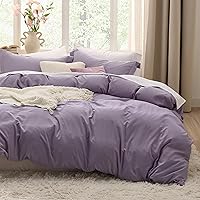 Vista 39 de Bedsure - Juego de ropa de cama prelavado, extrasuave, con 1 funda de edredón de 104 x 98 pulgadas con cremallera y 2 fundas de almohada, sin