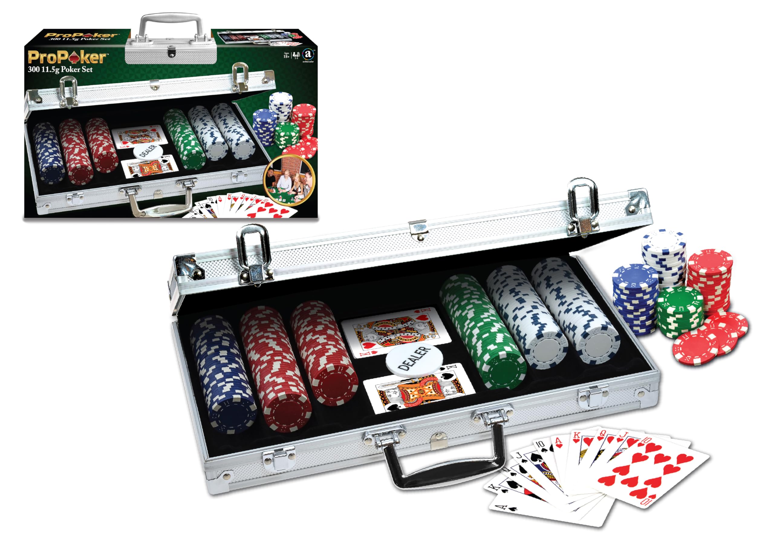 PartyPoker Poker 300 jetons de Poker 11,5 g avec étui